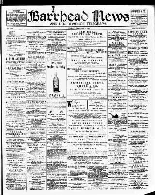 cover page of Barrhead News published on February 2, 1900