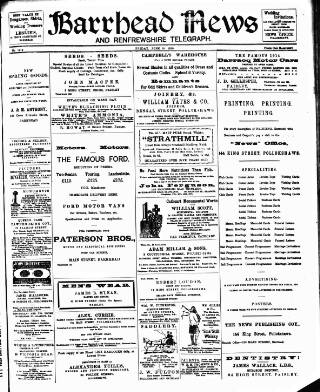 cover page of Barrhead News published on June 18, 1915