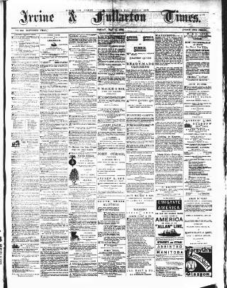 cover page of Irvine Times published on May 2, 1884