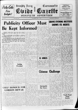 cover page of Broughty Ferry Guide and Advertiser published on May 2, 1970