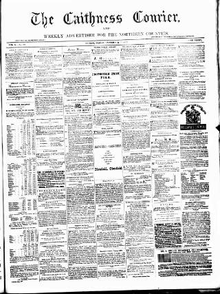 cover page of Caithness Courier published on September 17, 1875