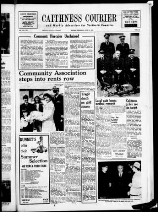 cover page of Caithness Courier published on June 18, 1975