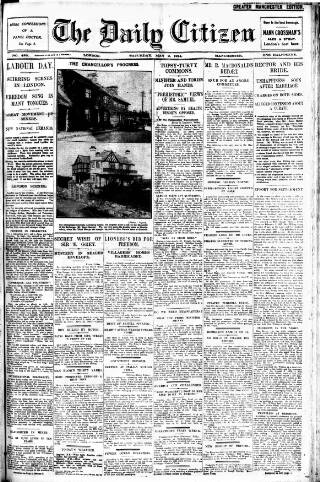 cover page of Daily Citizen (Manchester) published on May 2, 1914