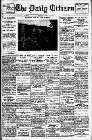 cover page of Daily Citizen (Manchester) published on March 19, 1915