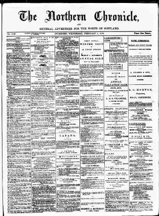 cover page of Northern Chronicle and General Advertiser for the North of Scotland published on February 2, 1910