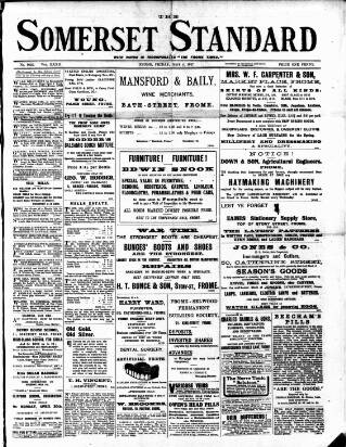 cover page of Somerset Standard published on May 4, 1917