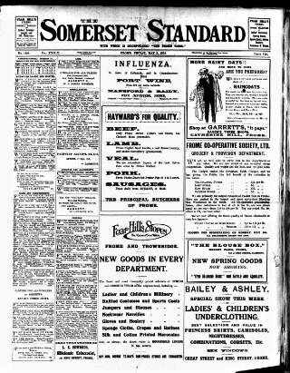 cover page of Somerset Standard published on May 2, 1924