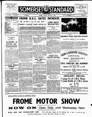 cover page of Somerset Standard published on March 19, 1937