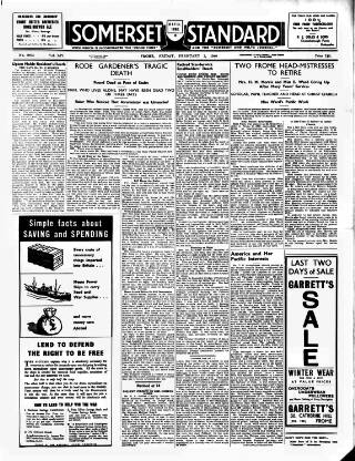 cover page of Somerset Standard published on February 2, 1940
