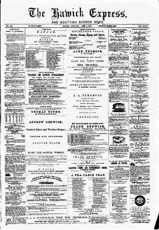 cover page of Hawick Express published on April 1, 1882