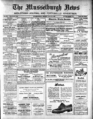 cover page of Musselburgh News published on June 18, 1920