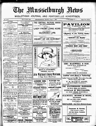 cover page of Musselburgh News published on May 4, 1923