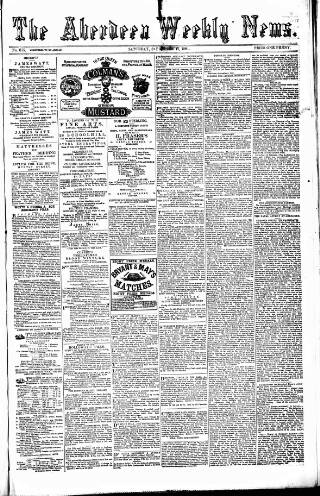 cover page of Aberdeen Weekly News published on September 17, 1881