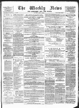 cover page of Aberdeen Weekly News published on May 2, 1885