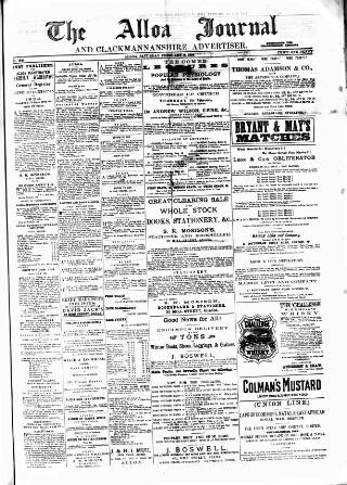 cover page of Alloa Journal published on February 2, 1884
