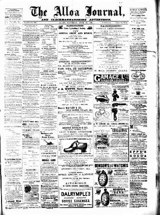 cover page of Alloa Journal published on June 18, 1898