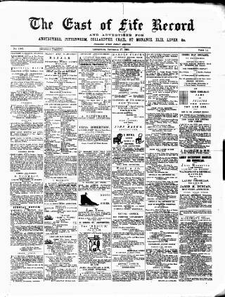 cover page of East of Fife Record published on September 17, 1886