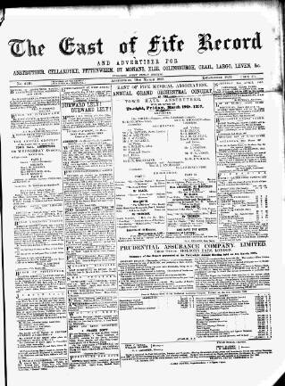 cover page of East of Fife Record published on March 19, 1897