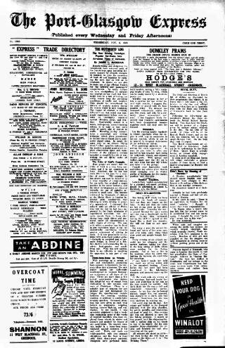 cover page of Port-Glasgow Express published on November 2, 1938