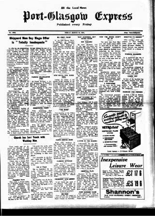 cover page of Port-Glasgow Express published on March 19, 1954