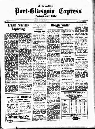 cover page of Port-Glasgow Express published on September 17, 1954