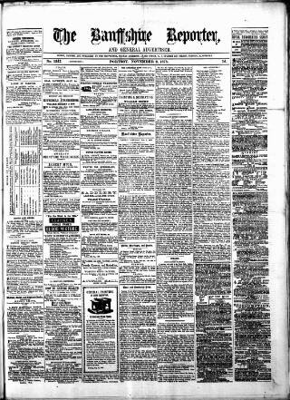 cover page of Banffshire Reporter published on November 2, 1878