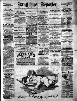 cover page of Banffshire Reporter published on June 18, 1890