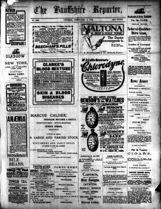 cover page of Banffshire Reporter published on February 2, 1910