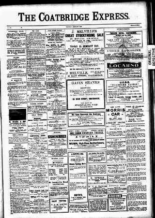 cover page of Coatbridge Express published on February 2, 1927