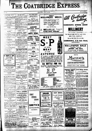 cover page of Coatbridge Express published on March 19, 1930