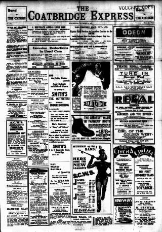 cover page of Coatbridge Express published on November 2, 1938
