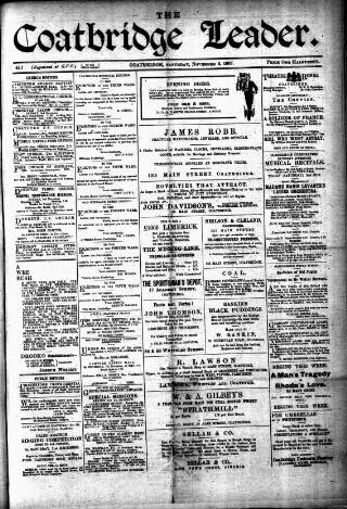 cover page of Coatbridge Leader published on November 2, 1907