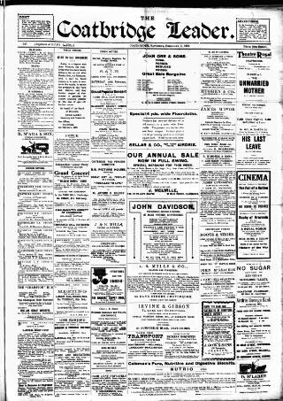 cover page of Coatbridge Leader published on February 2, 1918