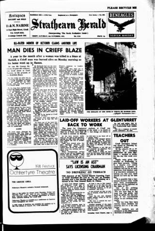 cover page of Strathearn Herald published on November 2, 1974