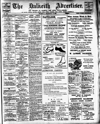 cover page of Dalkeith Advertiser published on September 17, 1925