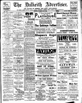 cover page of Dalkeith Advertiser published on February 2, 1939