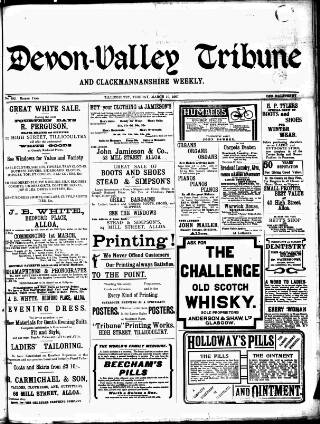 cover page of Devon Valley Tribune published on March 19, 1907