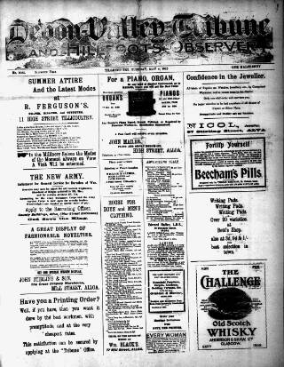 cover page of Devon Valley Tribune published on May 4, 1915