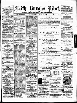cover page of Leith Burghs Pilot published on June 18, 1887