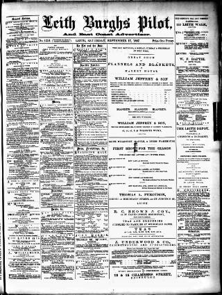 cover page of Leith Burghs Pilot published on September 17, 1887