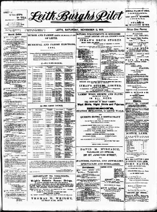 cover page of Leith Burghs Pilot published on November 2, 1901