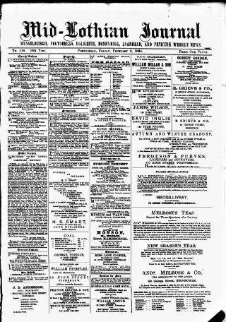 cover page of Mid-Lothian Journal published on February 2, 1894