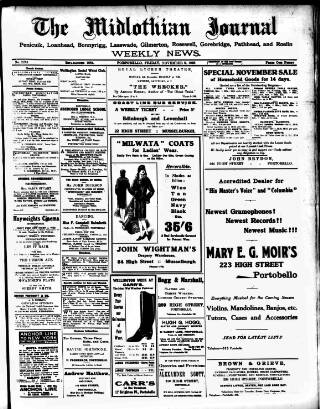 cover page of Mid-Lothian Journal published on November 2, 1928