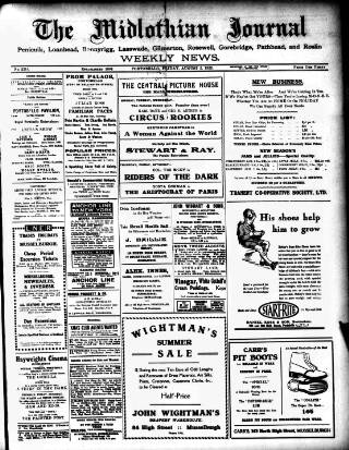 cover page of Mid-Lothian Journal published on August 2, 1929