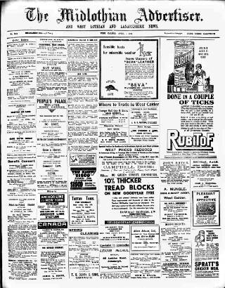 cover page of Midlothian Advertiser published on April 1, 1932