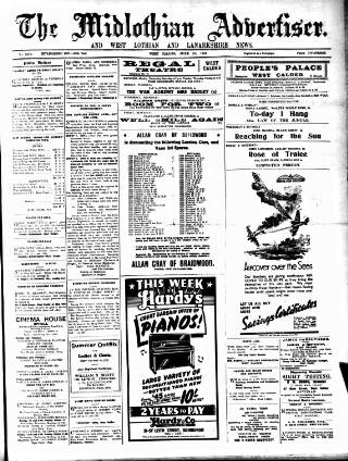 cover page of Midlothian Advertiser published on June 18, 1943