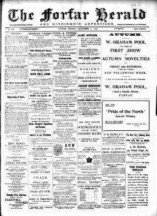 cover page of Forfar Herald published on September 17, 1909