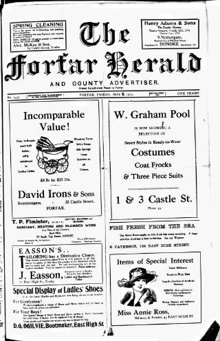 cover page of Forfar Herald published on May 4, 1923