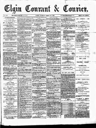 cover page of Elgin Courant and Morayshire Advertiser published on March 19, 1889
