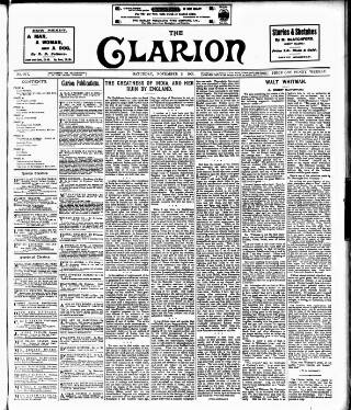 cover page of Clarion published on November 2, 1901